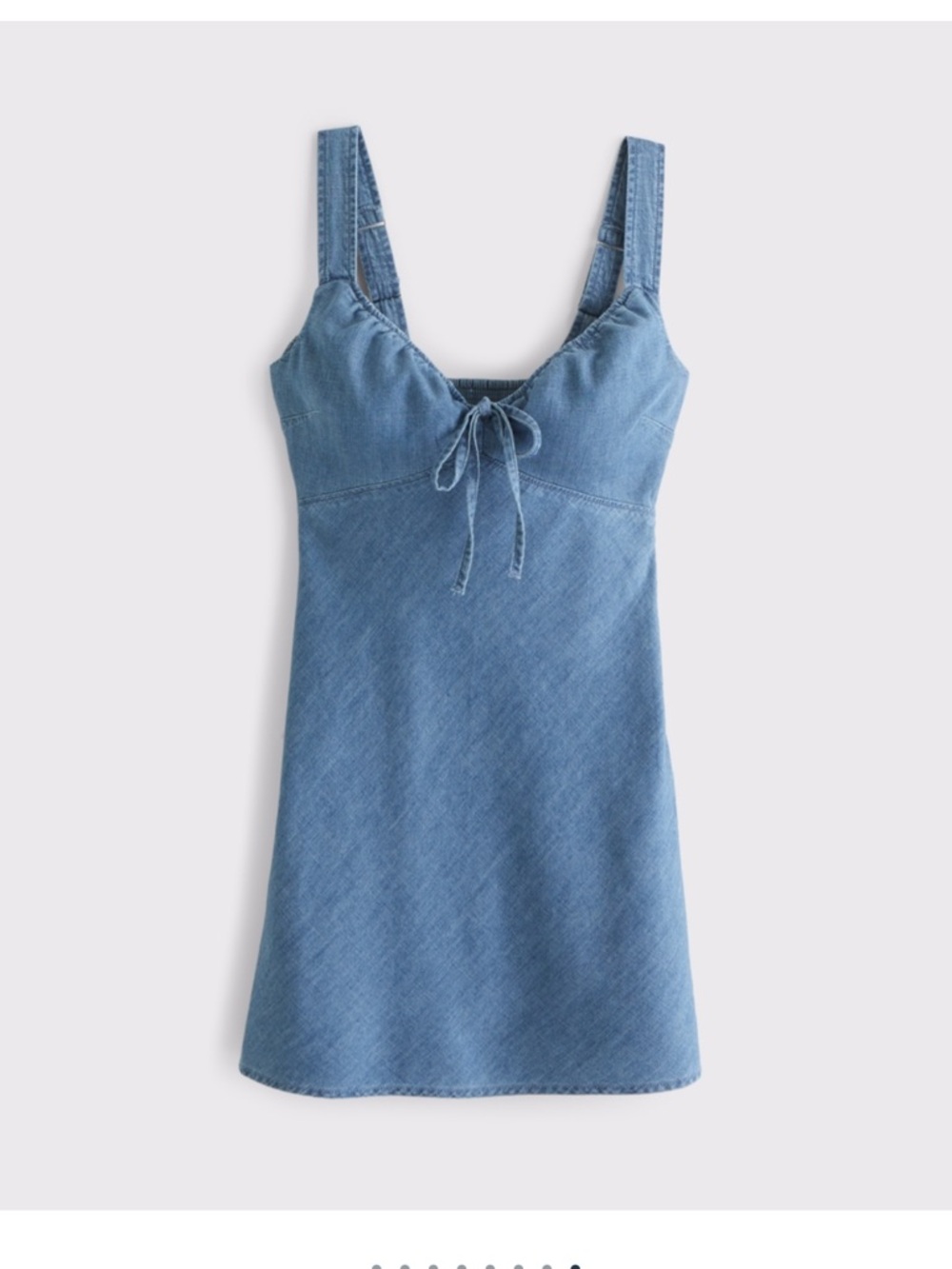 NWT A&F Bra-free Tie-front Chambray Mini Dress size large tall - Picture 5 of 10